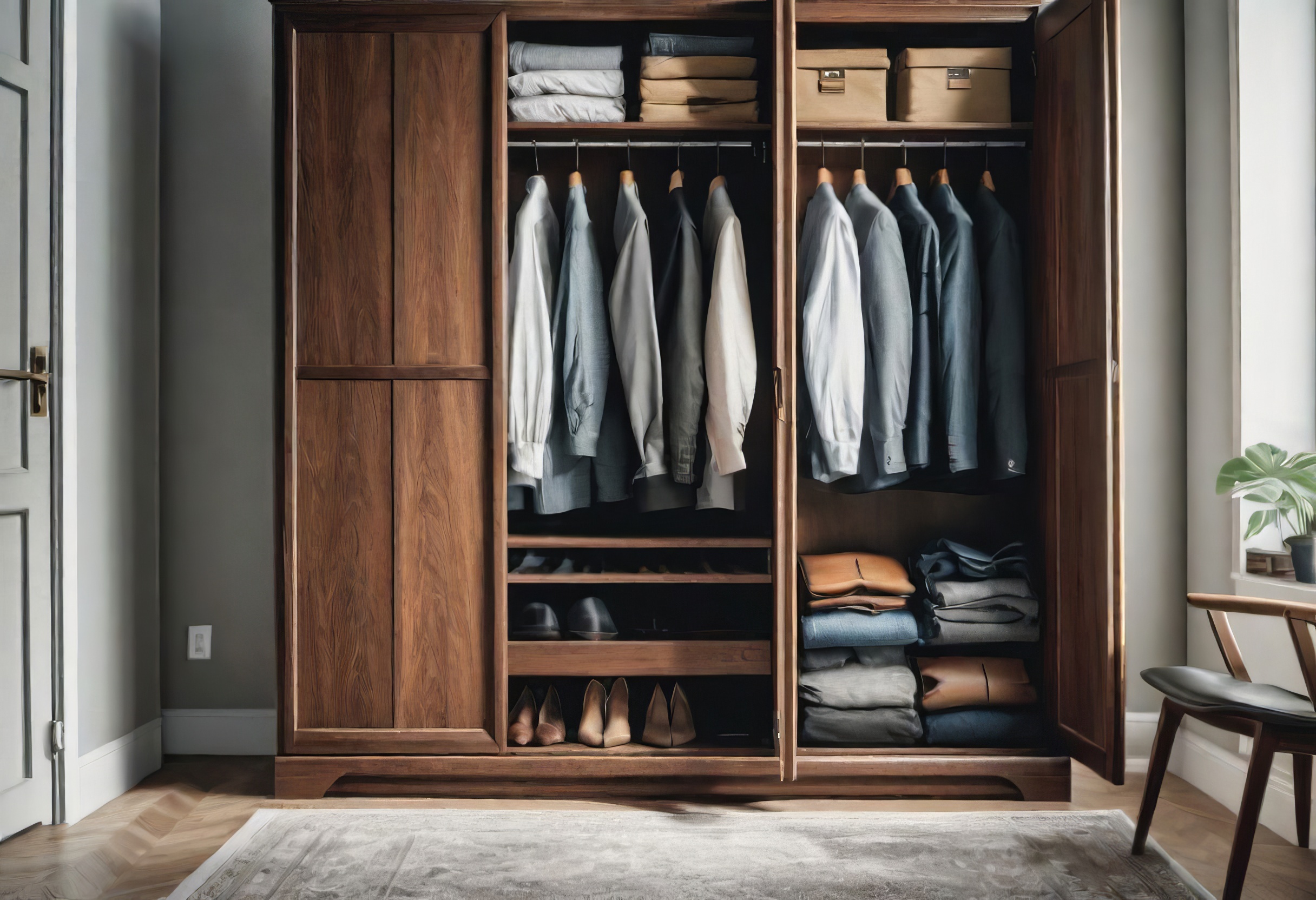 wooden wardrobe