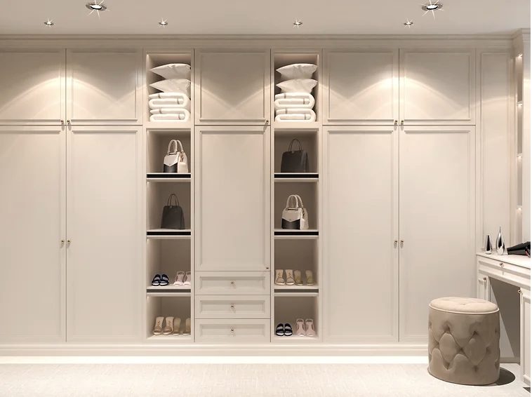 White whole wall closet